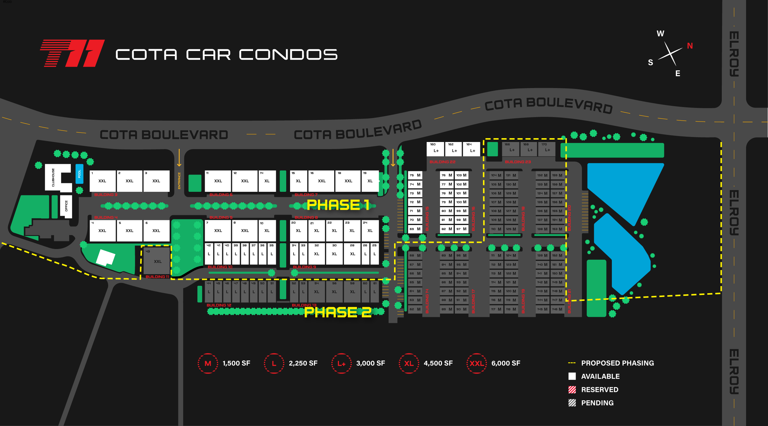 Site plan and layout of T11 COTA Car Condos
